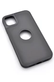 iPhone 14 Pro Uyumlu Deri Görünümlü Sert Kapak Kılıf Gri - 2