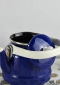 Alev Vintage Demlik - Emaye Çaydanlık, Kettle - 1 Litre, Lacivert - 3