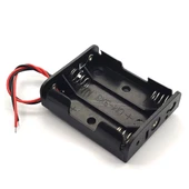 3lü AAA Pil Kutusu Yuvası İnce Küçük Tip 3 Tane 1.5V Pil DC 4.5V Plastik Pil Tutucu 14cm Kablo Oyuncak Araba Robot thumbnail 4