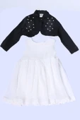 KIZ ÇOCUK KOT CEKETLİ ELBİSE FIRFIRLI DANTELLİ TAŞ İŞLEMELİ F19 thumbnail 2