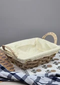Hasır Ekmek Sepeti - Sofra Ekmek Selesi   - Ekmek Koyma Sepeti - Krem Ekmeklik - 2