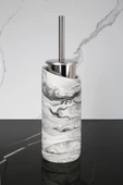 2 Parça Dekoratif Beton Tuvalet Fırçası Metal Wc Fırçalığı - 3