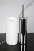 2 Parça Dekoratif Beton Tuvalet Fırçası Metal Wc Fırçalığı - 2
