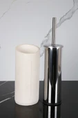 2 Parça Dekoratif Beton Tuvalet Fırçası Metal Wc Fırçalığı - 2