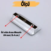 Elit Gümüş Plastik Kulp 64 mm Mutfak Mobilya Çekmece Mutfak Dolap Dolabı Kulpları Kapak Kulbu 6.4 cm thumbnail 3
