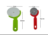 Pizza Dilimleyici 2 adet (11x23cm) ve (7x16,5cm) Ölçülerde Plastik Saplı Hamur Kesme Ruleti - 2
