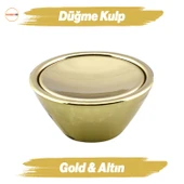 Delta Düğme Gold Mobilya Mutfak Dolap Dolabı Çekmece Kulpu Kulbu Plastik Altın Tek Vidalı Kulp thumbnail 1