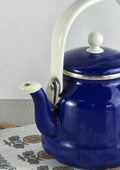 Alev Vintage Demlik - Emaye Çaydanlık, Kettle - 1 Litre, Lacivert - 2