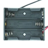 3lü AAA Pil Kutusu Yuvası İnce Küçük Tip 3 Tane 1.5V Pil DC 4.5V Plastik Pil Tutucu 14cm Kablo Oyuncak Araba Robot thumbnail 3