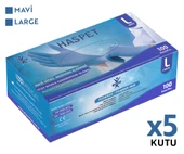 Haspet Nitril Muayene Eldiveni 100'lü L Büyük Boy Mavi 5 Kutu - 2
