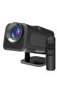 Android Projeksiyon Siyah Taşınabilir Sinema Projektörü 4k 1080p Ev Sineması Bluetooth - 2