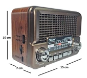 Concord RX-6060S Solar Güneş Enerji Panelli Nostaljik Radyo Bluetooth Hoparlör - 4