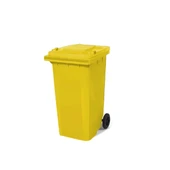 120 Lt Tekerlekli Çöp Konteyner Sarı - 1