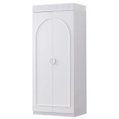 Gardırop, Dolunay 4 Kapaklı Dolap ve Ledli Kitaplık - Beyaz - 3