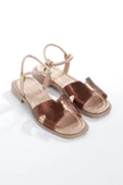 MİA028-3013 Hakiki Deri Kadın Günlük Ortopedik BRONZ Tatil Sandaleti thumbnail 3
