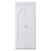 Gardırop, Dolunay 4 Kapaklı Dolap ve Ledli Kitaplık - Beyaz - 4