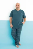 Aydoğan Erkek Dinç Büyük Beden Kısa Kol Viridian Pijama Takım 0179 - 1