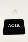 Mağaza Açık Kapalı Tabelası Pleksi - 20*15 Cm - Aynalı Gümüş Pleksi - 4