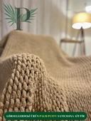 Palm Puffy Sütlü Kahve 150x200cm Tek Kişilik Battaniye - 2