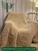 Palm Puffy Sütlü Kahve 150x200cm Tek Kişilik Battaniye - 1