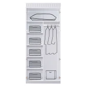 Gardırop, Dolunay 2 Kapaklı Dolap ve Ledli Kitaplık - Pembe - 5