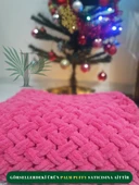 PALM PUFFY HASIR ÖRGÜLÜ PEMBE BEBEK BATTANİYESİ - 1