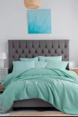 Upstyle Ecocel Pike Örtü Çift Kişilik 200x230cm Karde Mint Yeşili - 1