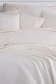 Upstyle Ecocel Pike Örtü Çift Kişilik 200x230cm Karde Krem - 3
