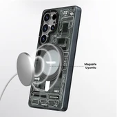 Galaxy S25 Ultra Kılıf M-safe Şarj Özellikli Youngkit 360° Standlı Technology Serisi Kapak - 4