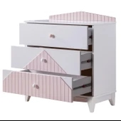 Şifonyer, Fethiye 3 Çekmeceli Şifonyer - Pembe - 4