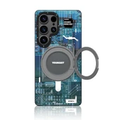 Galaxy S25 Ultra Kılıf M-safe Şarj Özellikli Youngkit 360° Standlı Technology Serisi Kapak - 6