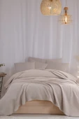 Upstyle Ecocel Pike Örtü Çift Kişilik 200x230cm Karde Vizon Gri - 1