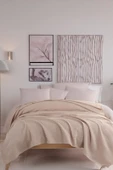 Upstyle Ecocel Pike Örtü Çift Kişilik 200x230cm Karde Koyu Bej - 1