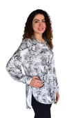 Kadın Leopar Desen Şifon Gömlek BGL-ST04235 thumbnail 7