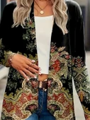 Kadın Uzun Kollu önü Açık Desenli şardonlu Dalgıç Ceket - 2