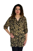 Kadın Büyük Beden Leopar Desen Viskon Bluz BGL-ST04256 thumbnail 2