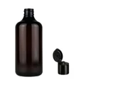 250ml PE kahverengi fliptop kapak şişe, 24 adet, açmalı kapak şişe, dezenfektan şişesi,sabun şişesi, kozmetik şişe - 1