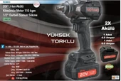 ROTAKE RC8803 Akülü 1/2-110 kgm 20 Volt Kömürsüz Motor Darbeli Somun Sökme Sıkma Makinesi Tabancası - 2