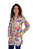Kadın Gül Desen Viscon Gömlek BGL-ST04241 thumbnail 3