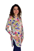 Kadın Gül Desen Viscon Gömlek BGL-ST04241 thumbnail 4