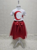 Ay Yıldızlı Tişört Kırmızı Tütü Etek Takım - 1