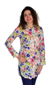 Kadın Gül Desen Viscon Gömlek BGL-ST04241 thumbnail 2