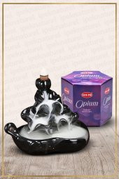 Geri Akışlı Şelale Temalı Siyah Tütsülük No:11 Ve Opium Konik Tütsü 40 Adet - 2