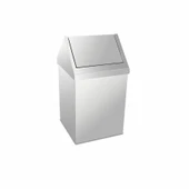 Krom Çatı Kapaklı Çöp Kovası 45 Litre - 1