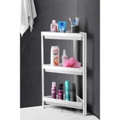 3 Katlı Üçgen Köşe Rafı - Plastik - Banyo, Mutfak, Balkon, Kiler Düzenleyici Raf - 1