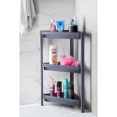 3 Katlı Üçgen Köşe Rafı - Plastik - Banyo, Mutfak, Balkon, Kiler Düzenleyici Raf - 2
