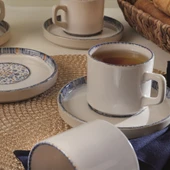 Keramika Sapphire Stackable Çay Takımı 12 Parça 6 Kişilik 22743-44 - 1