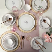 Keramika Purple Bloom Nordıc Yemek Takımı 24 Parça 6 Kişilik 22431-32 - 1