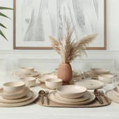 Keramika Taupe Bloom Nordıc Yemek Takımı 24 Parça 6 Kişilik 22519-20-28-29 - 8