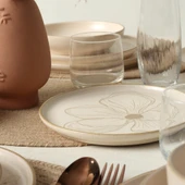Keramika Taupe Bloom Nordıc Yemek Takımı 24 Parça 6 Kişilik 22519-20-28-29 - 5